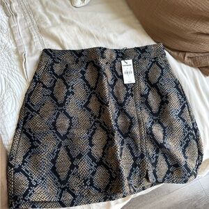 Express Blue and Black Snake print  Mini Skirt